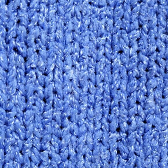 VTG Liz Claiborne Silk Blend Sweater Short Sleeve Blue Purple Periwinkle Med 568 - Picture 5 of 9